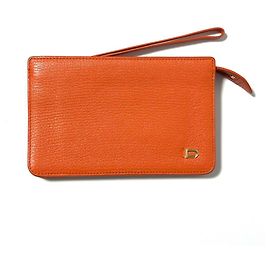 Delvaux Women's Long Bi-Fold Wallet Orange