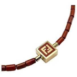 Fendi-FENDI Men's Necklace Pendant FF Beads-Other