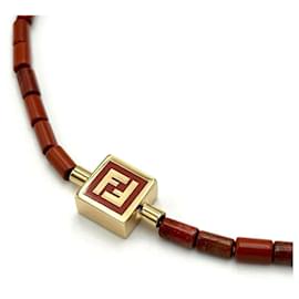 Fendi-FENDI Men's Necklace Pendant FF Beads-Other