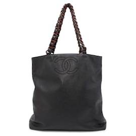 Chanel-Bolsa tote de couro caviar preto Chanel-Preto