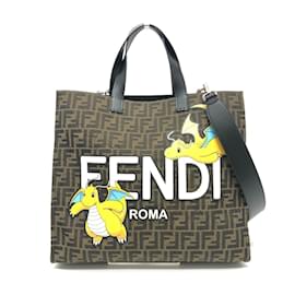 Fendi-Fendi Zucca 2WAY Shoulder Bag Tote-Brown