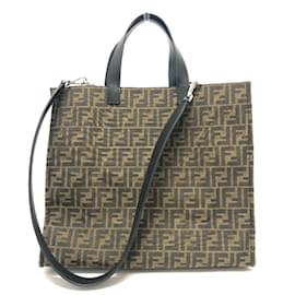 Fendi-Fendi Zucca 2WAY Shoulder Bag Tote-Brown