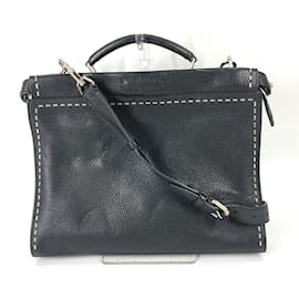 Fendi-Fendi 7VA406 Black Leather Handbag-Black