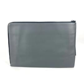 Fendi-Fendi Gray Leather Clutch Bag-Brown