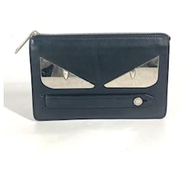 Fendi-Fendi 7VA350 Black Leather Clutch Bag-Black