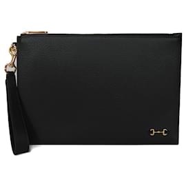 Gucci-Gucci Black GG Canvas Clutch Bag-Black
