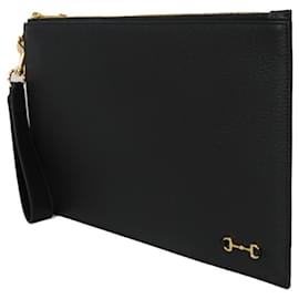 Gucci-Gucci Black GG Canvas Clutch Bag-Black