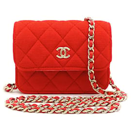 Chanel-Chanel Matelasse Chain Women's Shoulder Bag-Red