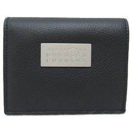 Maison Martin Margiela Schwarze Leder-Bi-Fold-Geldbörse Maison Margiela Schwarz