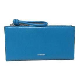 Cartera larga de cuero azul Jil Sander Azul