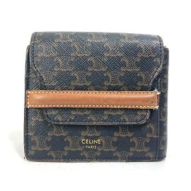 Céline Celine braune Leder-Bifold-Geldbörse Braun