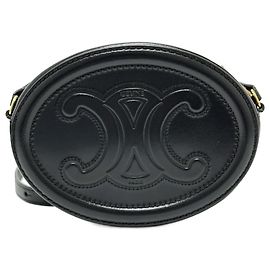 Céline Borsa a spalla in pelle nera Celine Triomphe Nero