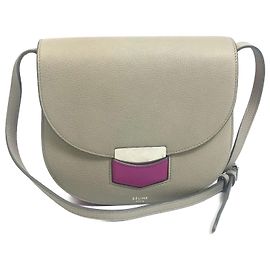 Céline Bolsa de Ombro Bicolor Celine Marrom