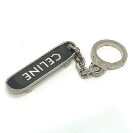 Céline Celine Black Silver Bag Charm Key Holder Black