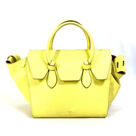 Céline Bolsa de couro amarelo Celine Amarelo