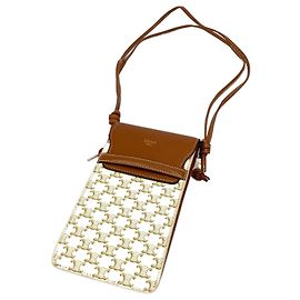 Céline Celine Triomphe Phone Case Bag Beige