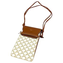 Céline-Celine Triomphe Phone Case Bag-Beige