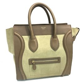 Céline Bolsa Mini Shopper Celine 165213 Marrom