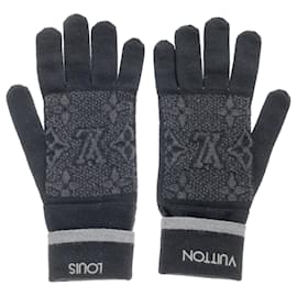 Louis Vuitton-Louis Vuitton Black Wool Gloves-Black