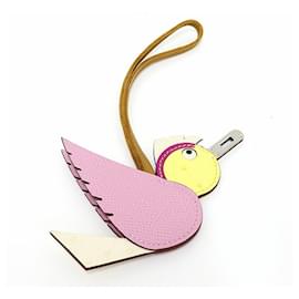 Hermès-Hermes Birdie Charm in Pink/Yellow/Multicolor-Multiple colors