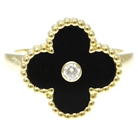 Van Cleef & Arpels-Van Cleef & Arpels Vintage Alhambra Band Ring-Black,Golden