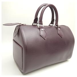 Louis Vuitton-Louis Vuitton Epi Speedy 25 Handbag in Cassis-Dark purple