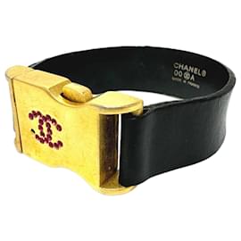 Chanel-Pulseira Chanel CC Marca 00A-Preto