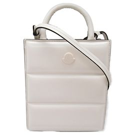 Moncler White Leather 2-Way Shoulder Bag White