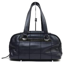 Chanel-Bolsa Boston de chocolate Chanel-Azul marinho