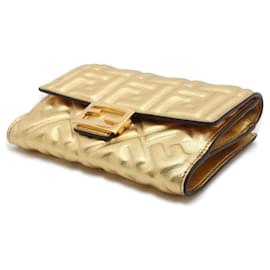 Fendi-Fendi Bi-fold Wallet in Gold-Golden