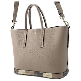 Fendi-Sac à main Fendi Selleria-Gris