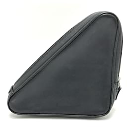 Balenciaga-Balenciaga Black Leather Pouch-Black