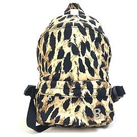 Balenciaga Leopard Print Backpack Beige