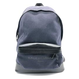 Balenciaga-Mochila com logo Balenciaga azul marinho-Azul marinho