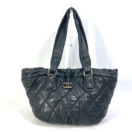 Sac à main en cuir noir Chanel Noir