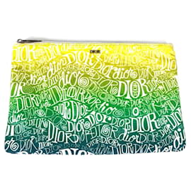 Christian Dior-Christian Dior Yellow Cloth Clutch Bag-Yellow