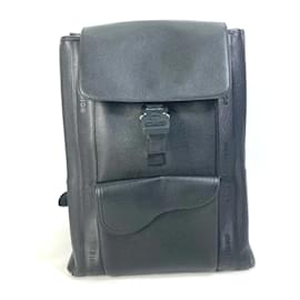 Christian Dior-Christian Dior Black Leather Backpack-Black
