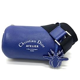 Christian Dior-Christian Dior Blue Leather Shoulder Bag-Blue