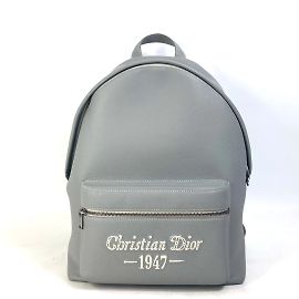 Christian Dior Gray Leather Backpack Brown