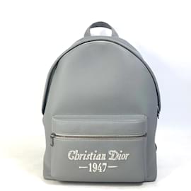 Christian Dior-Christian Dior Gray Leather Backpack-Brown