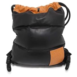 Loewe-Loewe Backpack Puffy Yago 335.73.Z55-Black,Camel