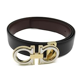 Salvatore Ferragamo-Salvatore Ferragamo Black Leather Belt-Black
