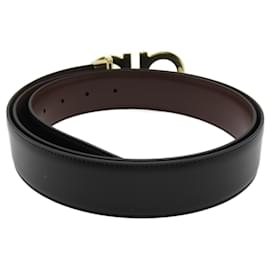 Salvatore Ferragamo-Salvatore Ferragamo Black Leather Belt-Black