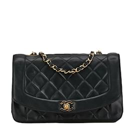 Chanel-Chanel Matelasse 25 Diana Chain Shoulder Bag-Black