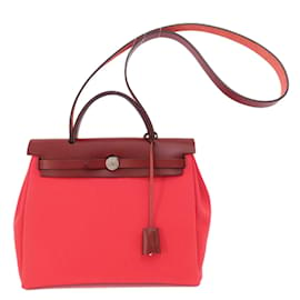 Hermès-Hermes Airbag Zip PM Red Handbag-Red