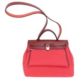 Hermès-Hermes Airbag Zip PM Red Handbag-Red