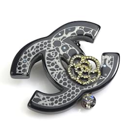 Chanel-Chanel Coco Mark Brooch-Black,Silvery