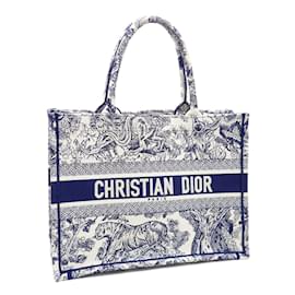 Christian Dior-Bolsa tote de lona azul Christian Dior-Azul