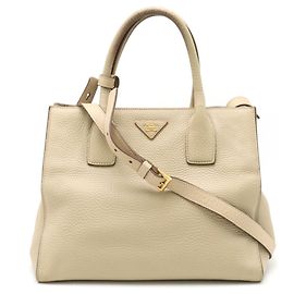 Prada Vit Daino Handbag Beige
