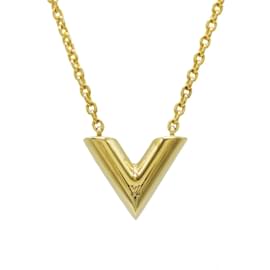 Louis Vuitton-Louis Vuitton Essential V Pendant Necklace-Golden